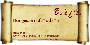 Bergmann Ödön névjegykártya